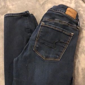 American Eagle 2 Long Dark Wash Skinny Jeans